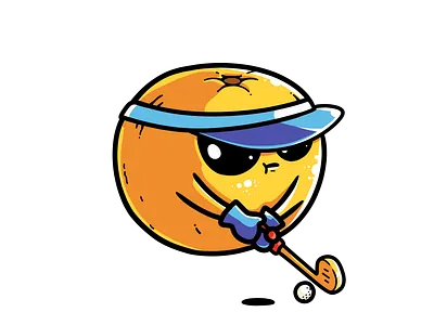 Orange is playing golf branding design geometric graphic design illustration illustrator logo typography ui ux vector