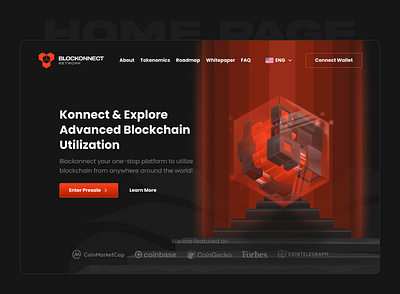 Blockonnect Landing Page Design 3d affinitydesigner branding design graphic design illustration illustrator logo ui vector