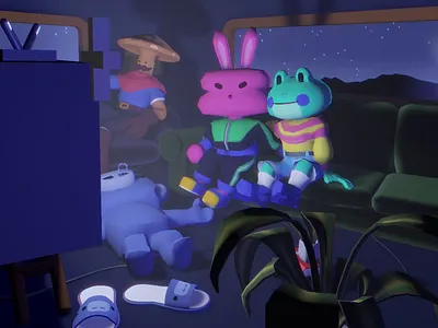 New Year's Eve @ Wumpus' Server 3d animation c4d character cinema 4d discord frog new years eve nye