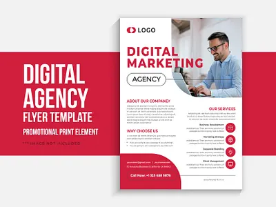 Digital Marketing Flyer Design Template a4 banner branding business corporate design flyers google graphic design logo medical minimalist modern print professional social media typography uiux vector web