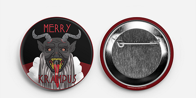 Krampus Buttons albanynewyork buttondesign christmas folklore gifts graphicdesign holiday illustrator krampus vector