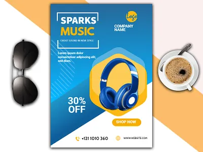Flyer Design For A Headphone Product brochure flyer flyer design flyers graphic design headphone flyer need graphic designer product flyer
