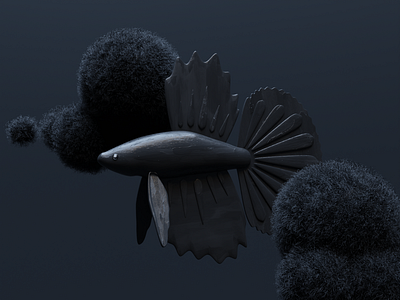 Stylized half-moon betta fish 3d 3d art 3d website 3ds max abstruct animation art artstation betta blender blender3d cinema 4d fish pet website