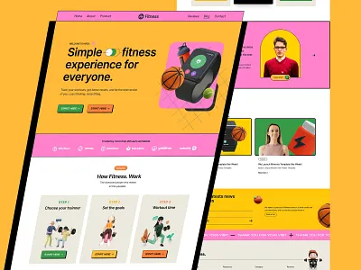 Fitness Landing Page! bodybuilding design diet exercise fitness gym health illustration la fitness logo planet fitness ui ui design uidesign uiux ux web web design weight loss workout
