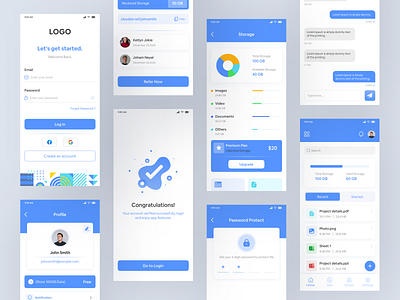 Cloud Storage App | UX/UI cloud storage app design minimal mobile app mobile ui modern ui uiux visual design