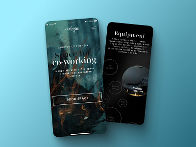 E-commerce | Mobile app app design blue co working dark mode e commerce elegant figma ios landing page mobile mobile app office space product design sophisticated ui design