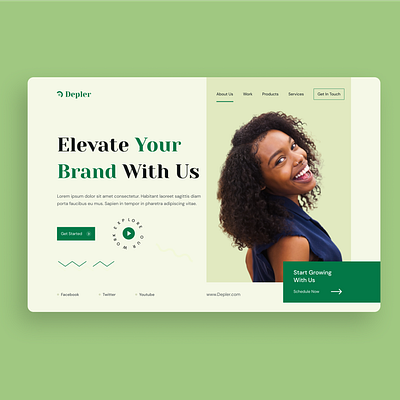 Branding Agency Landing Page agency branding figma green hero page hero webpage landing page landing screen landing template ui ui design uiux web design web template webpage website website page website template