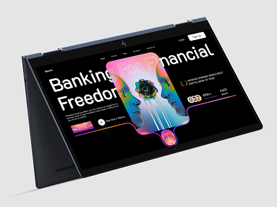 Bankii - Banking Landing Page Hero Section Concept 10am studio ar shakir bank landing page banking banking landing page banking website design branding design figma graphic design landing page landingpage landingpage design one week wonders ui ux