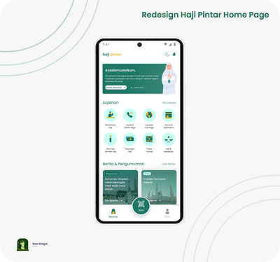 Haji Pintar Redesign green haji pintar hajj hajj app halo designers illustration islamic mobile app moeslim redesign redesign challenge ui ui design uidesign uiux design