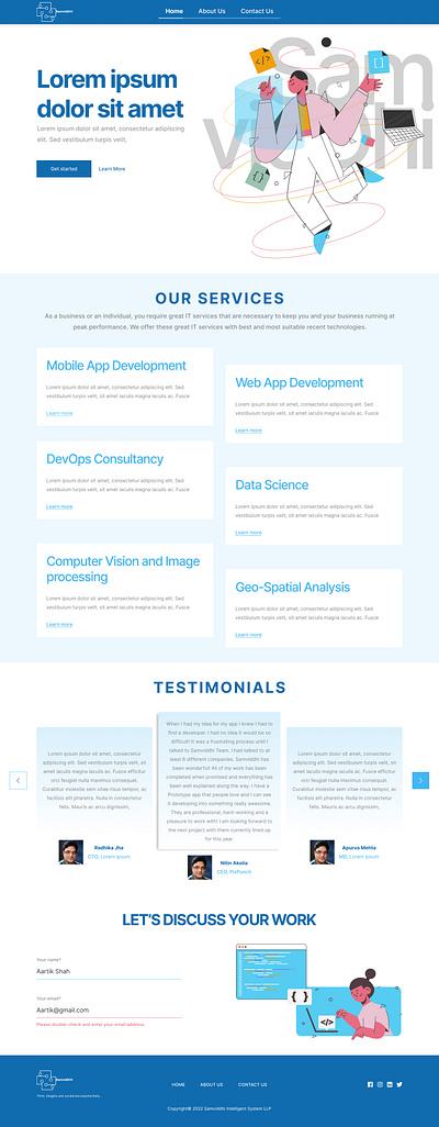 Home Page - Our Services design graphic design ui