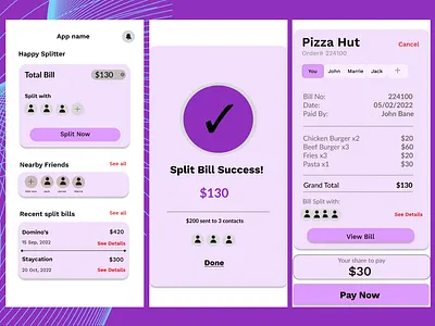 Bill Splitter app UI android app ui app ui branding design mobile app design mobile app ui design ui ui design visual