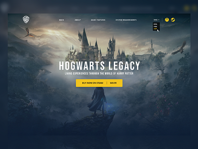 Landing Page - Hogwarts Legacy design web game interface game landing page game web harry potter harry potter interface interface web landing page landing page harry potter ui ui design user interface web design web harry potter web interface