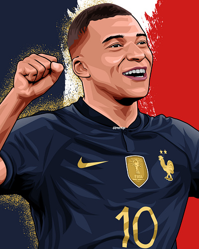 Kylian Mbappe digitalart fifa fifaworldcup football football player france france fottball illustration kylianmbappe mbappe mbappe poster paris saint germain psg soccer soccer player sport sport poster