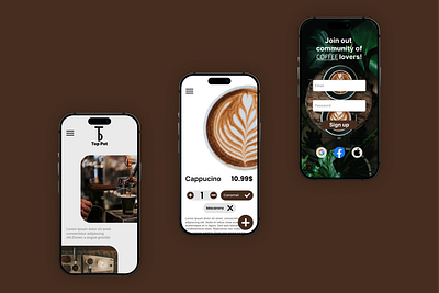 Top Pot coffee App Design☕ app clean dailyui design minimal mobile ui ux