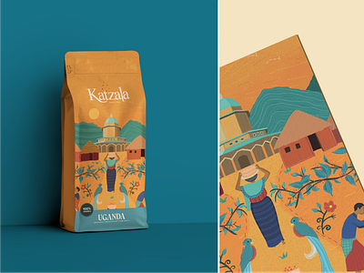 Katzala Coffee Packaging art design drawing graphic design illustration packaging