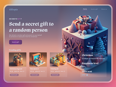 AI Concept Design for Christmas Gifting Platform 3d ai artificial intelligence christmas concept art design gifts graphic design illustration midjourney ui web design winter