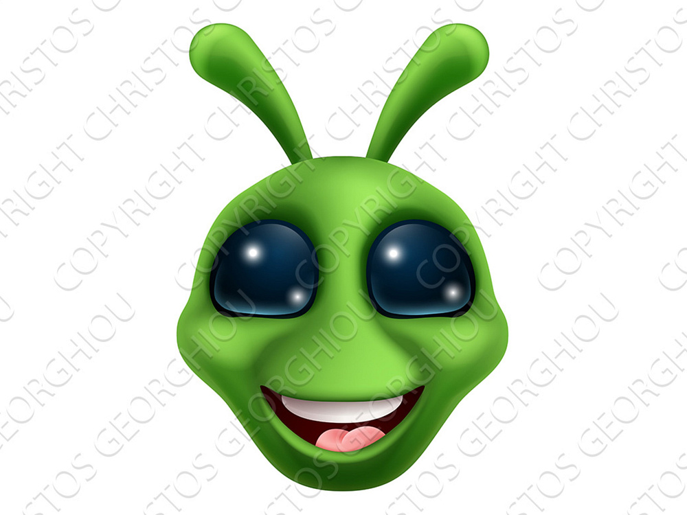 Green Alien Cute Emoticon Martian by Christos on Dribbble