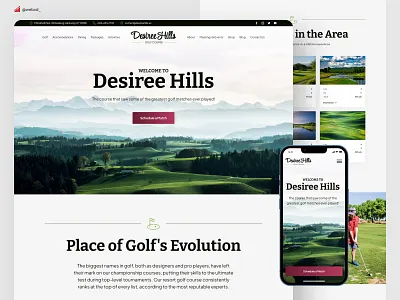 Desiree Hills - A Legendary Golf Course adobe ball course design development field flag golf graphic design grass green hole nature sport tiger ui ux webdesign website woods
