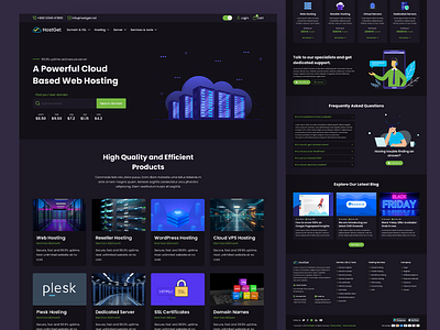 HostGet- A Powerful Cloud Based Web Hosting Template domain figma figma design hosting template multipage template ui ui design user experience user inteface ux ux design web hosting website design