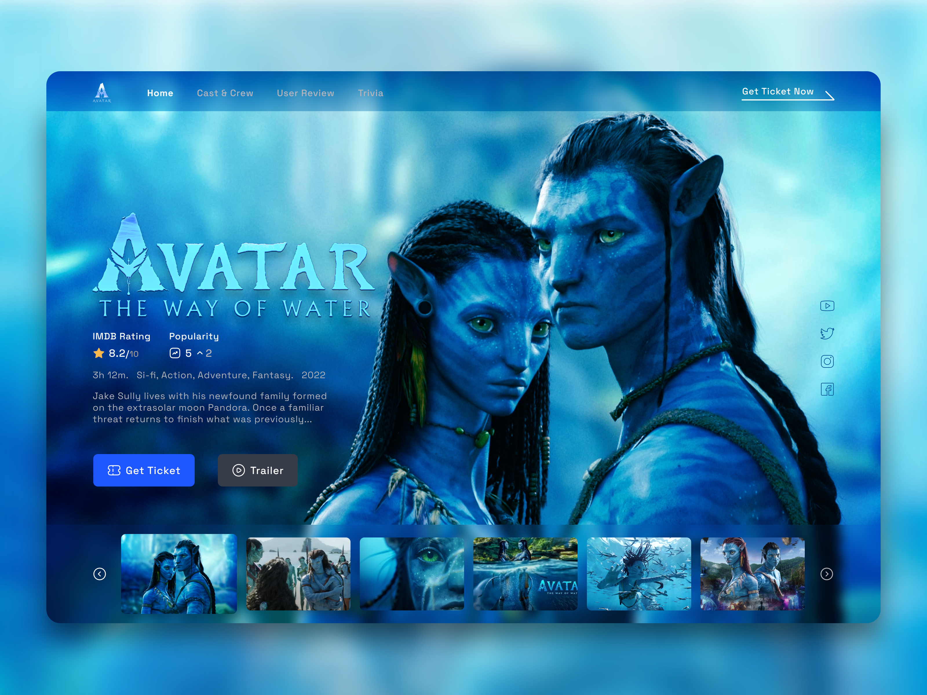 Avatar Movie Landing Page UI Design by Ibrahim | UX/UI Designer on Dribbble