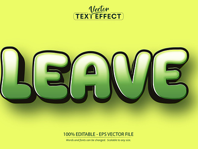 Leave text effect, editable ecology
