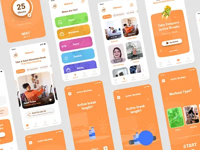 Fitness mobile app app design daily routine exercise fit fitness fitness app hydration mobile mobile fitness app routine taking break ui ux workout workout app