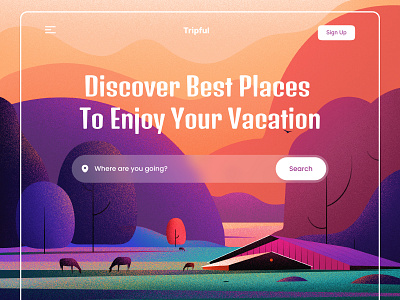 Tripful - Travel Landing Page design graphic design hero herosection illustration landing landingpage tour travel trip ui ux web website