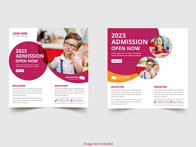 School education admission social media post template 2023 post back to school banner branding design education post graphic design post post design post template poster social media post vector