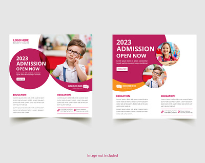 School education admission social media post template 2023 post back to school banner branding design education post graphic design post post design post template poster social media post vector