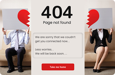 404 Page for a dating site typography ui ux