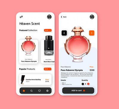 HEAVEN SCENT APP app branding colours design figma graphic design illustration mobile photoshop product ui ux xd