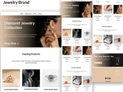 Jewelry Brand Email Template brand branding diamond email template fashion jewelry jewlry luxury newdlatter ui ux