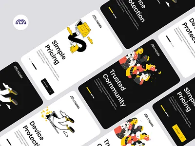 Onboarding Screen | Dark and Light Mode dashboard design illustration insurance latest trend mobile app onboarding