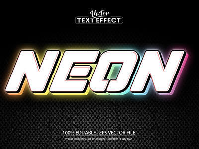 Neon lights text effect, editable