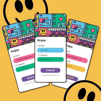 Singup Design graphic design mobile ui