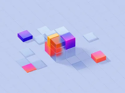Cubes 3d app branding design graphic design illustration logo modern motion spline ui ux vector