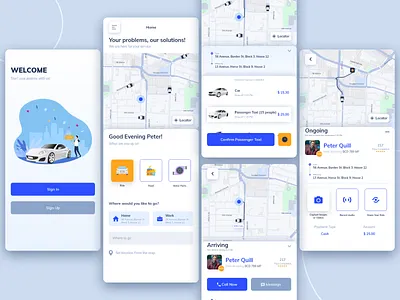 ORIDE User App android ios lyft mobile mockup project prototype ride sharing uber ui ux
