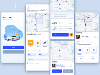 ORIDE User App android ios lyft mobile mockup project prototype ride sharing uber ui ux