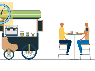 Coffee break 2d design flat design illustration illustrator vector