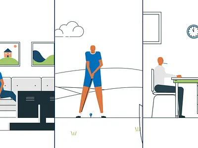 Chill-Golf-Work 2d design flat design illustration illustrator vector