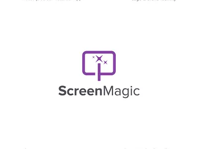 Screen + Magic Concept Modern Screen Recorder Logo Design saas cloud