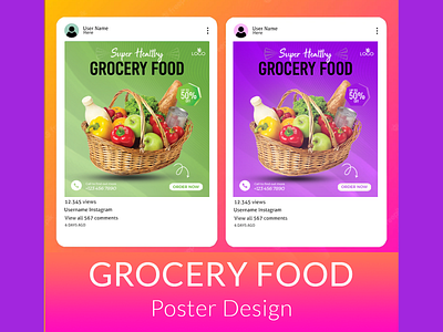 Grocery Food Poster Design branding poster design ecommerce poster design exclusive poster design eye catching poster design facebook poster flyer design food poster design fresh vegetable poster green violet poster design grocery food poster healthy food poster design instagram poster design leaflet minimal poster design product poster design professional poster design shop poster design social media poster super shop poster design vegetable poster design