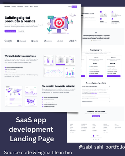 💫SaaS app Development Landing Page in HTML/CSS & JS💡🚀 branding design figma figma design illustration logo tailwindcss ui ux web design web development