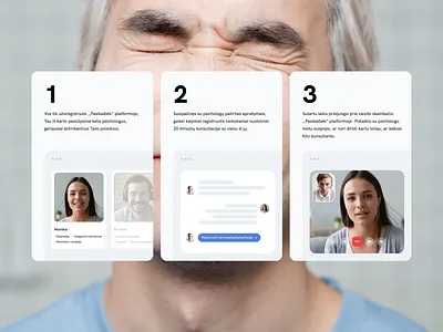 Pasikalbėk // Online therapy steps b2c branding clean counselling design digitaldesign dribbblers figma flat minimal online services platform psychology soft ui ux uxui webdesign webdesigner webflow