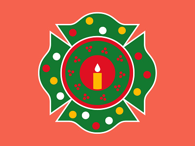 Christmas Maltese christmas cross firefighter green holiday maltese red yellow