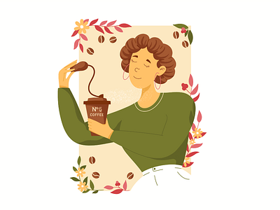COFFEE N°5 or "In anticipation of spring" coffee flowers illustration perfume procreate spring