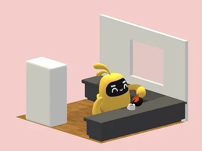 Morning Coffee - Spline Day 1 3d animation character cute design drawing faces illustration kawaii spline