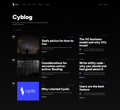 Cyclic Blog Concept - Cyblog blog branding design ui ux web website