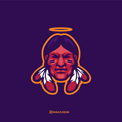 KOMANCHE cherokee design graphic design illustration indian indian logo indian mascot logo mascot mascot logo native vector