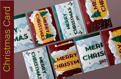 Christmas Card with Snow font card christmas font handwritten illustration logo snow snowfont vector